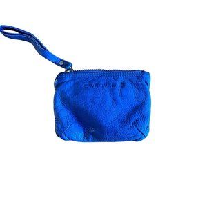 Cowboysbag Wristlet Pouch‎ Leather Cobalt Blue Soft Coin Purse Zip Wallet 7"x5"